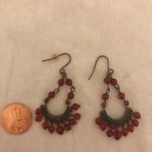 Red dangle earrings